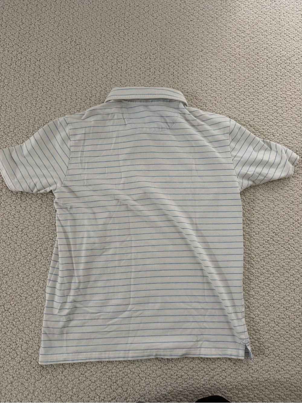 johnnie-O Boys Light Blue & White Striped Polo